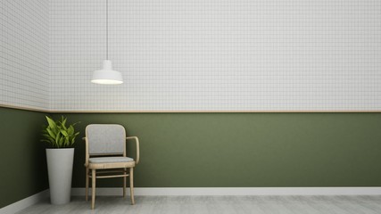 Cafe space interior  and wall decoration - 3d rendering 