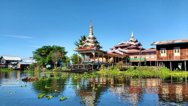 Inle lake floating temple