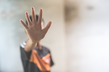 Stop abusing violence. violence, terrified , A fearful child