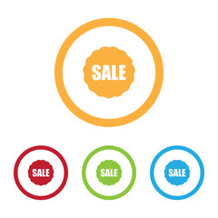 Colorful Sale Badge Icons With Rings