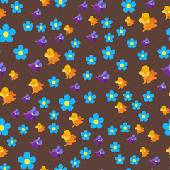 Nature flower illustration seamless pattern background floral summer vector