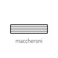 Pasta. Flat linear icon isolated. Black and white object