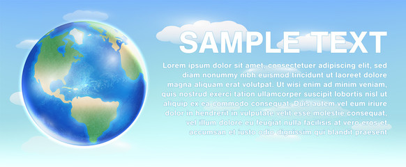 planet earth globe on a sky background