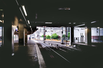 On Kyoto Station platform