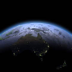 Australia from space at dawn © harvepino