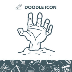 zombie hand doodle