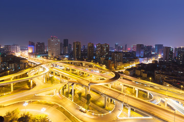 Fototapeta na wymiar Chinese city of Chengdu night view