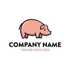 Pig Cartoon Logo Character