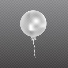 Transparent vector balloon. Frosted party balloon.