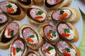 czech sandwiches - typical czech gourmet food