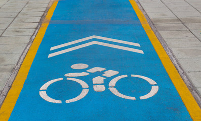 Bicycle road sign on street