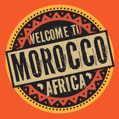 Obraz premium Grunge rubber stamp text Welcome to Morocco, Africa