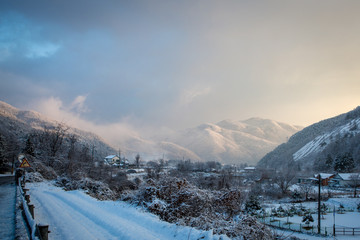 Snow-covered mountains of Gangwon-do, Korea