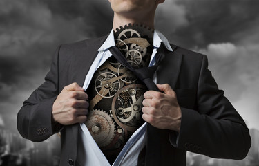 His super abilities. Mixed media