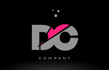 dc d c alphabet letter logo pink grey black icon