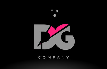 dg d g alphabet letter logo pink grey black icon