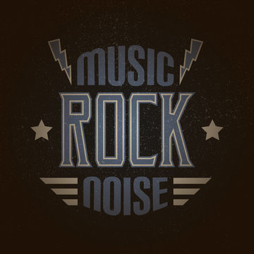 Vintage rock posters. Retro logos for printing on T-shirts. Music noise rock.