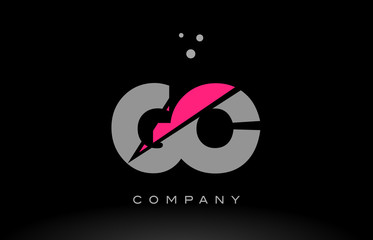 gc g c alphabet letter logo pink grey black icon
