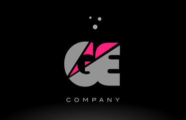 ge g e alphabet letter logo pink grey black icon