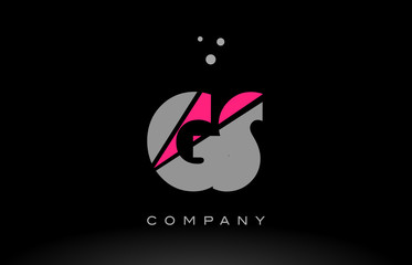 gs g s alphabet letter logo pink grey black icon