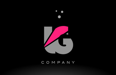 lg l g alphabet letter logo pink grey black icon