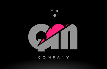 qm q m alphabet letter logo pink grey black icon