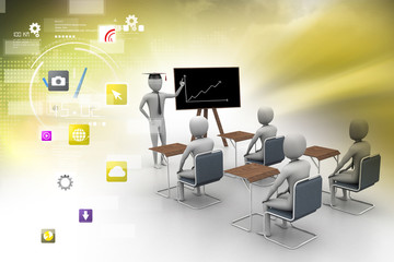 3d man teaching the people