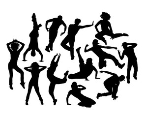 Cool Hip Hop Expression Silhouettes, art vector design
