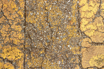 old yellow asphalt road