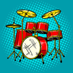 Drum set musical instrument vector illustration