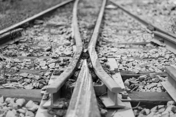 Black and White Tone - Railroad crossing, Location  Bangkok , Thailand