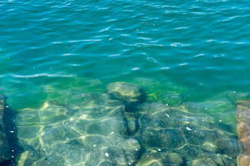 Fototapeta na wymiar Stones under water