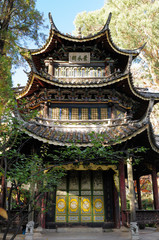 Temple in the Jianchuan town in China in the Yunnan province