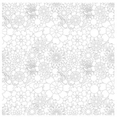 Seamless floral monochrome pattern stock vector illustration