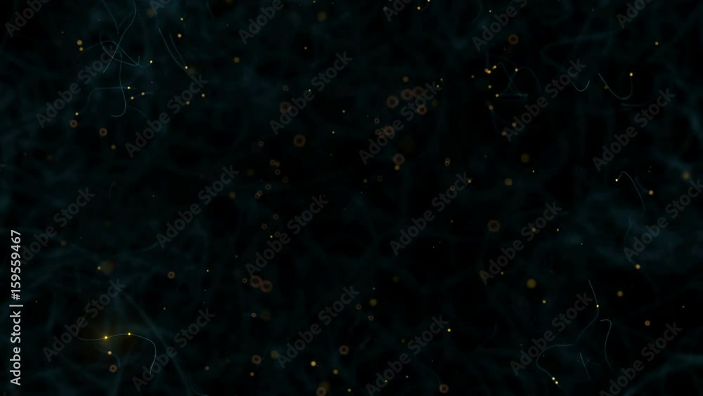 Poster 3d render of particles and trail lines. abstract background with depth of field and blurred shapes. 