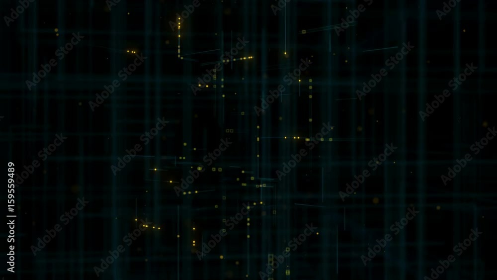 Poster 3d render of particles and trail lines. abstract background with depth of field and blurred shapes. 