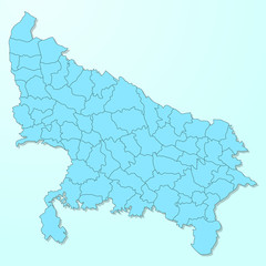 Uttar Pradesh blue map on degraded background vector