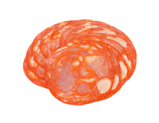 slices of chorizo salami