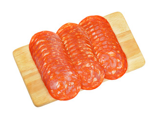slices of chorizo salami