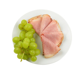 ham with white grapes