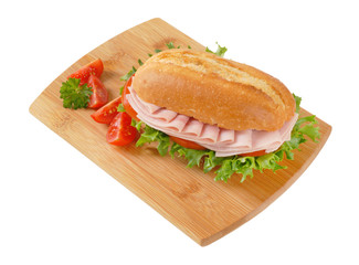 fresh sandwich with ham
