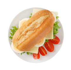 sandwich with eggs and cheese