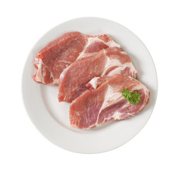 raw pork neck steaks