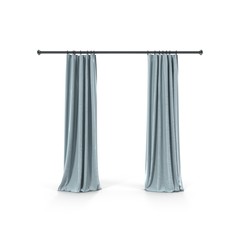 Curtain isolated on a white. Front view. 3D illustration