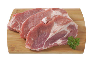 raw pork steaks