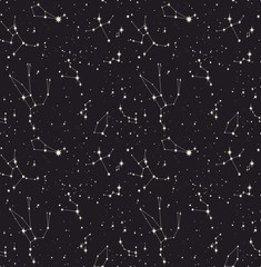 Obraz premium gwiazda konstelacji bez szwu wektor wzór