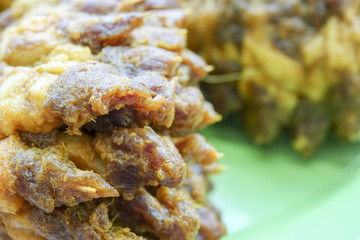 Image of a Malaysian delicacy commonly known as Satay (bamboo stick skewered barbequed meat).