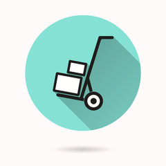 Handcart vector icon.
