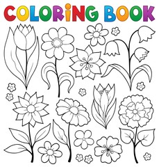 Coloring book flower topic 2