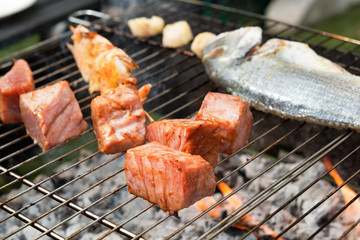 Red fish on grill